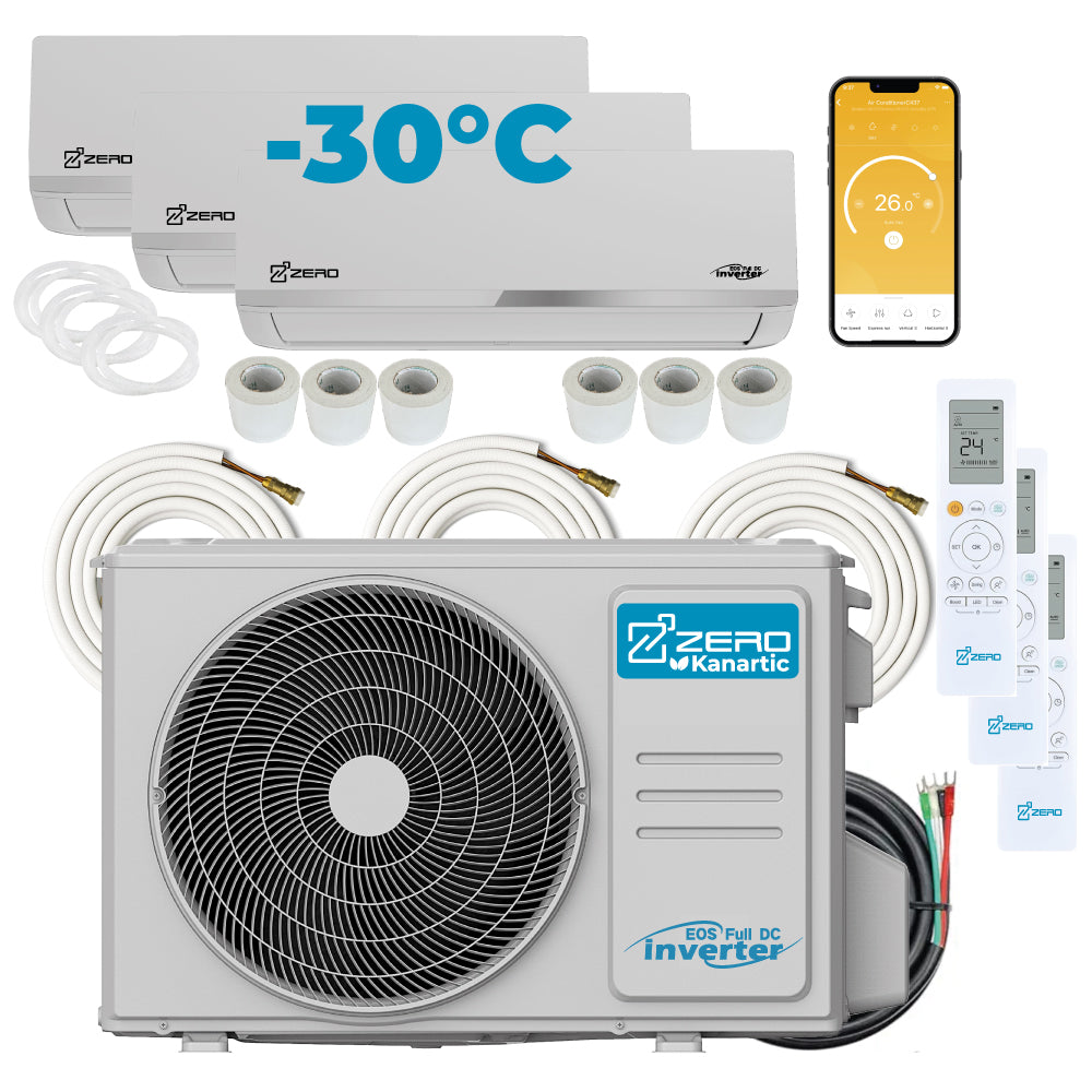 DIY Multizones - Mini split Z-PRO Thermopompe 36000 BTU 23.1 SEER Haute Efficacité 4 Zones