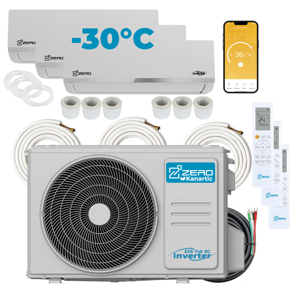 Multizones - Mini split Z-PRO Thermopompe 27000 BTU 23 SEER Haute Efficacité 3 Zones
